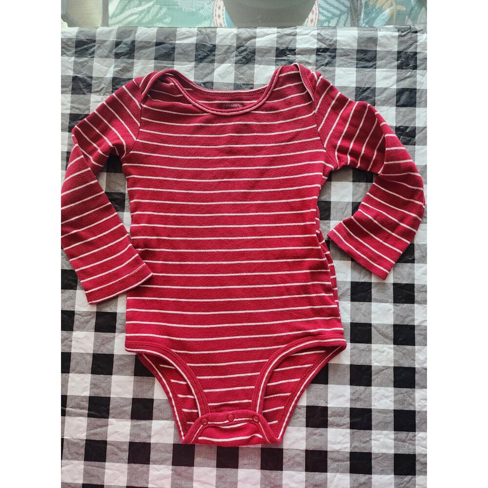 Carter's 24 month red/white stripe long sleeved bodysuit